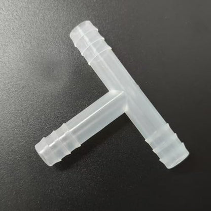 3 Way Tee Connector Equal Barbed T-Fitting 3 Way Hose Barb Adapter for Laboratory Biochemical Analytical Instruments Food Machinery Aquarium Equipment 100pc/pk (8.5mm 11/32'' 8T) - size: 8.5mm 11/32'' 8T