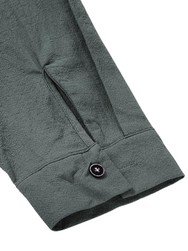 Jacansi Men's Muslim Buttoned Thobe Long Tunic, Oversized & Extra Long, Arabic Style with Pockets - color: Dark Grey, size: Medium