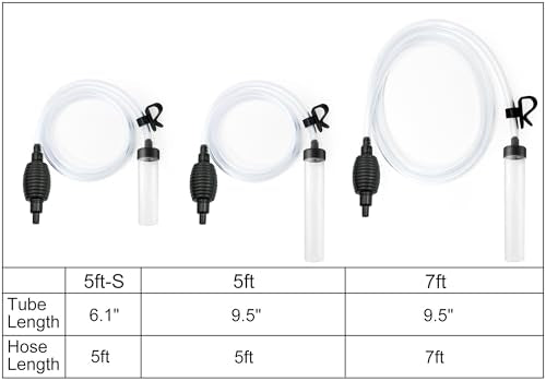 Laifoo 5ft-S Aquarium Siphon Vacuum Cleaner for Fish Tank Cleaning Gravel & Sand - size: 5ft-S