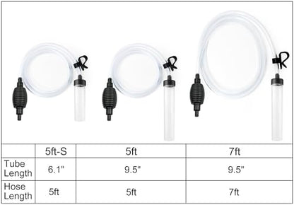 Laifoo 5ft-S Aquarium Siphon Vacuum Cleaner for Fish Tank Cleaning Gravel & Sand - size: 5ft-S