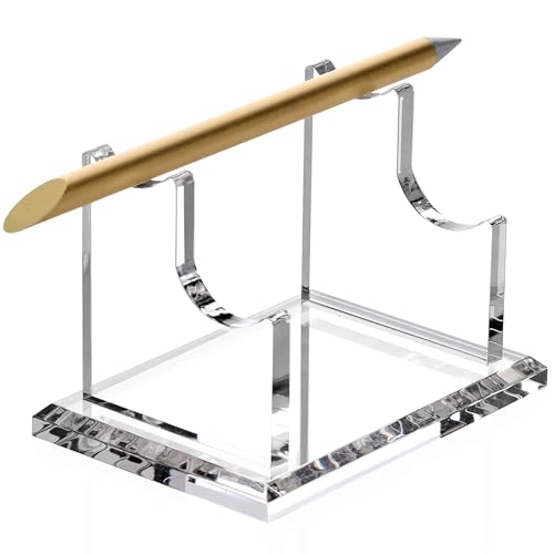 SANRUI 2 Tier Acrylic Pen Holder Display Stand, Clear Desk Pencil Rack | Shop Fountain Makeup Brush Rack,Ballpoint Pen Showholder,Paintbrush Drying Rack Organizer for Home School Office Or Store Use - style: 2 Tier