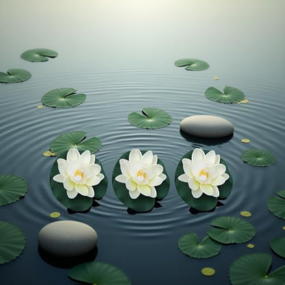 6Pcs White Artificial Floating Foam Lotus Flowers with Water Lily Pad Ornaments, Perfect for Patio Koi Pond Pool Aquarium Home Garden Wedding Party Holiday Decoration Water Gardens and Ponds