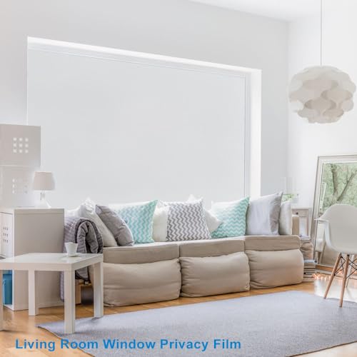 VSUDO White Frosted Privacy Film - Glass Window Frosting, Opaque - 35.4x157.5 Inch - color: White Frosted, size: 35.4 x 157.5 Inch