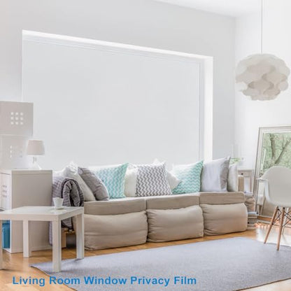 VSUDO White Frosted Privacy Film - Glass Window Frosting, Opaque - 35.4x157.5 Inch - color: White Frosted, size: 35.4 x 157.5 Inch