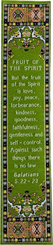 Fruit of the Spirit, Woven Fabric Christian Bookmark, Silky Soft Galatians 5:22-23 Flexible Bookmarker for Novels Books and Bibles, Traditional Turkish Woven Design, Memory Verse Gift - color: Fruit of the Spirit, size: Single