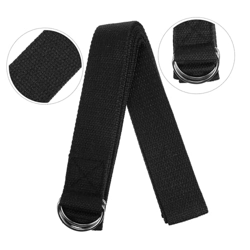 Yoga Stretching Belt Workout Fitness Gymnastic Rack Exerciser Straps Grip Mats Stretching Strap Door - color: Black