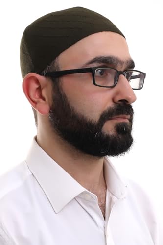 ihvan online Kufi Hats for Men, Taqiya, Takke, Turkish Muslim Winter Woven Caps, Peci, Islamic Prayer Skullcap, Islamic Gifts - color: Khaki