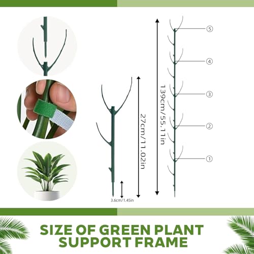Stackable Monstera Plant Support Stakes,Stackable Indoor/Outdoor Support Pole with Clamps,Climbing Plant Support Structures Plant Holder Stick Moss Pole for Support Tall Potted Plants (set2)