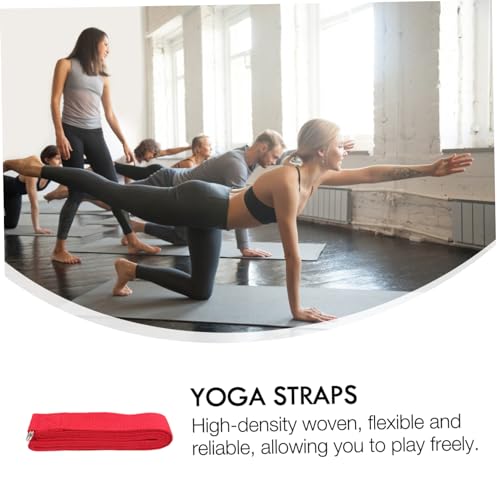 Yoga Stretching Belt Workout Fitness Gymnastic Rack Exerciser Straps Grip Mats Stretching Strap Door - color: Red