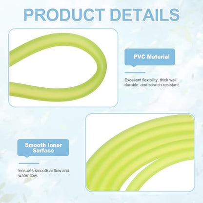 Aquarium Airline Tubing, 5/32"(4mm) ID x 1/4"(6mm) OD 4.9ft PVC Flexible Tube, (2Pcs, Yellow), Intended for Fish Tank Air Pump/Aquarium/Garden/Terrarium Pond - color: Yellow