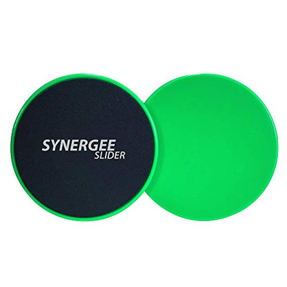Synergee Core Sliders – Dual Sided Ab Exercise Equipment - color: Electric Green