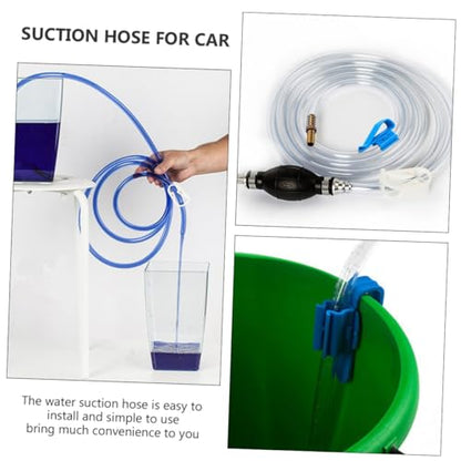 Manual Suction Hose Set for Car and Fish, Water Siphon Pump with Oil Guide Tube, Handheld Suction Hose for Vehicle and Aquarium Water Transfer