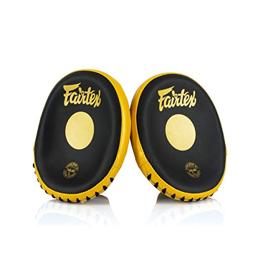 Fairtex FMV15 Focus Mitts, Muay Thai Boxing Precision Punching Target Pads - color: Black/Gold