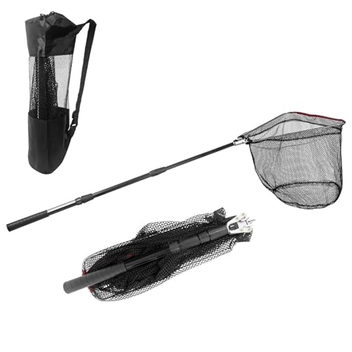 Fishing Net with Handle with Storage Bag,Portable Telescopic Fishing Net Telescoping Handle,Fish Net,Fishing Nets,Extend to 40-63 Inches for Kids Men Women - style: 1 Pack - 50" Full + 1 Carry Bag