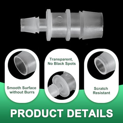 PATIKIL Hose Barb Reducer, 3 Pcs 5/8" to 5/16" Hose ID Connectors Joint Plastic Pipe Fitting Splicer Mender Union Adapter for Air Water Fuel Gas Aquarium, White - size: 5/8" to 5/16"