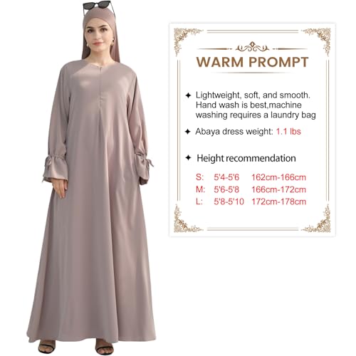 khalat Women's Muslim Kaftan Abaya Dress Eid Prayer Dress for Women Islamic Daily Dress Smooth Flowy Muslim Women Clothes - color: Taro, size: Small