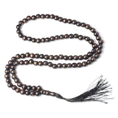 Wooden Tasbih Prayer Beads, 99 Bead Mala, Handcrafted with Tassel, for Dhikr, Meditation and Spiritual Focus