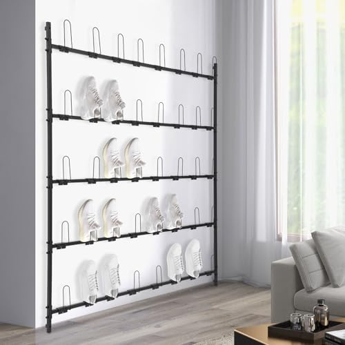 Boxing Glove Storage Rack,Boxing Gloves Drying Holder Holds 20 Pairs of Gloves,5-Tier Boxing Glove Organizer Hang Up Boxing Gloves to Dry Out,Wall Display for Kickboxing,Muay Thai,MMA Training Gloves