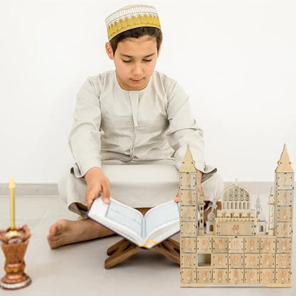 Ramadan Eid Mubarak Countdown Calendar Decoration, Ramadan Advent Calendar with Wooden Drawers, Wood Advent Calendar for Muslim Ramadan Party Decoration