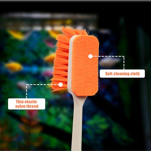 Rislobx 1pcs Small Aquarium Cleaning Tool, Algae Scraper for Fish Tank, Aquarium Brush, Fish Tank Cleaner Adapted for Glass and Acrylic Aquariums - color: Orange