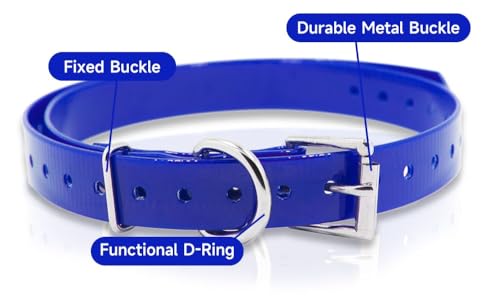 Waterproof TPU Replacement Strap for Dog Training Collar, 27.5 in - color: Blue