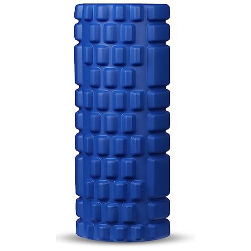 DRUNA Foam Roller for Muscle Massage, Pilates & Yoga 13"x5.5" Medium Firm PVC Foam Roller for Deep Tissue Massage, Recovery & Flexibility (Blue) - color: Blue