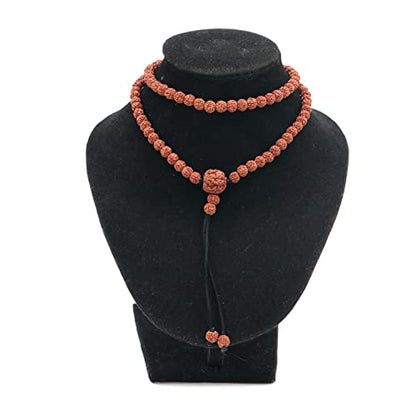 Islamic Prayer Small 6.5mm Jenitri Seed Tasbih with 99 Beads on Black Satin Cord