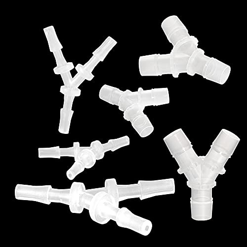 Feelers 1/4" Plastic Hose Barb Tee Fitting 10 Pack, Equal Barbed Y-Shaped 3-Way Connector, Tube Splicer Union Adapter for Air Line, Fuel Line, Water Hose - size: 1/4 inch, style: 10pcs-Y Shaped
