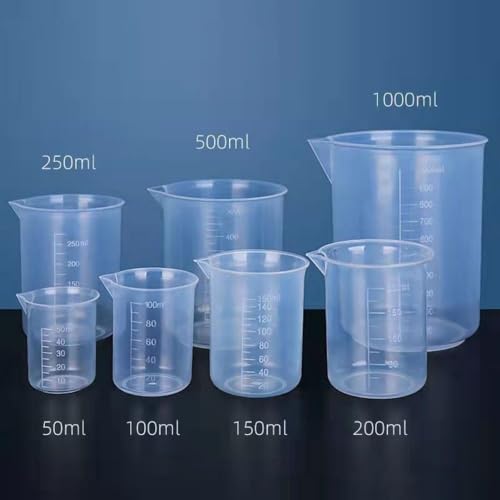 Graduated Cylinder Reusable Lightweight Measuring Cup for Kitchen Laboratory Test Plastic Portable Stackable(50ml)