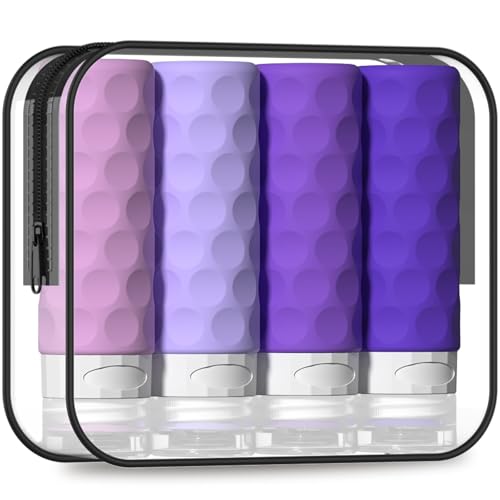 Silevoler Travel Bottles for Toiletries, Silicone Travel Size Containers - color: Purple