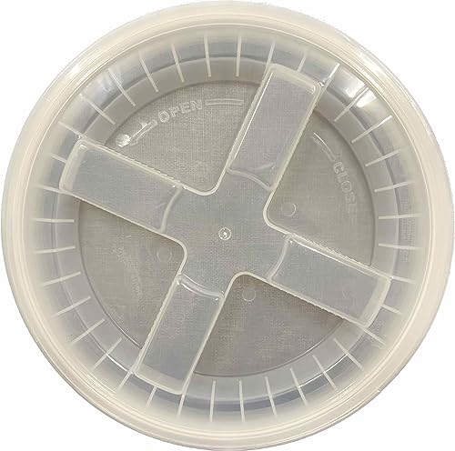 5 Gallon Food Grade Plastic Bucket with Air Tight Screw on Lid Made in USA Container (Yellow Bucket with Clear lid) - color: Yellow Bucket With Clear Lid