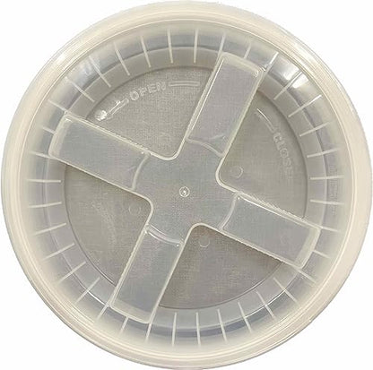 5 Gallon Food Grade Plastic Bucket with Air Tight Screw on Lid Made in USA Container (Yellow Bucket with Clear lid) - color: Yellow Bucket With Clear Lid