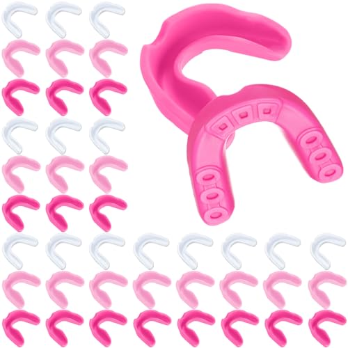 BBTO 40 Pack Kids Youth Mouth Guard for Sports Athletic Boys Girls Mouthguard Football Mouthpiece for Hockey Football Boxing Lacrosse Basketball Wrestling Karate MMA Taekwondo - color: Pink, Clear