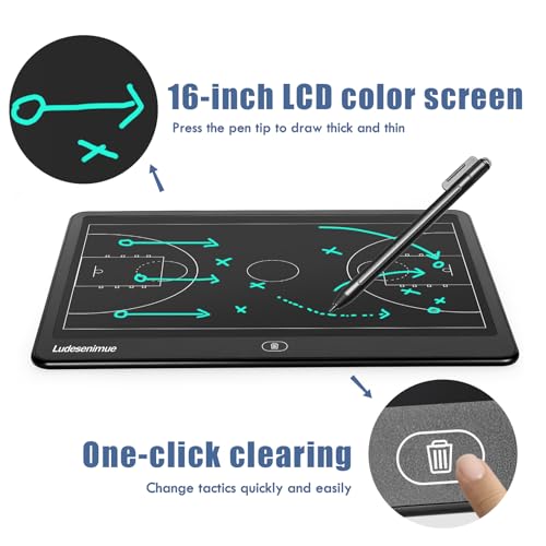 16 inch Electronic Basketball Coaching Board | LCD Basketball Tactics Board With Stylus Pen, Basketball Coach Essentials