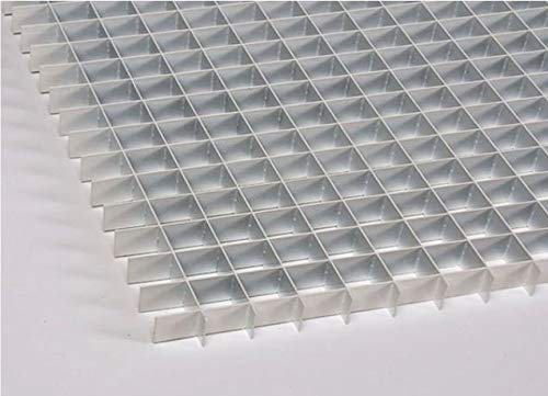 Fluorolite Plastics| Egg Crate Panel| Aluminum Mill Finish| Nominal 24" x 48" with 1/2" x 1/2" x 1/2" Cell Size(8 Pack) - color: ALUMINUM MILL FINISH