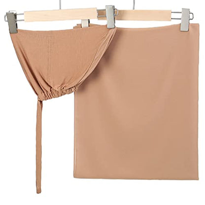 Yeieeo Instant Chiffon Hijab with Undercap (Tube or Bandage Cap), Breathable, no sweat buildup,Solid Chiffon Head Wraps - color: Nude3