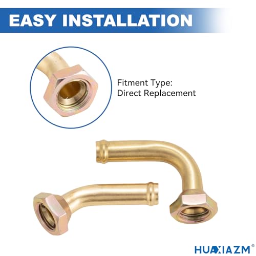 2pcs Transmission Line Fitting Brass 3/8in Tube for Accord 2.2L 1995-1997 | for Accord 1994, Prelude 1997-2001, CL 2.3L 1998-1999, CL 2.2L 1997, Radiator Transmission Line Fittings (M14x1.5 Thread)