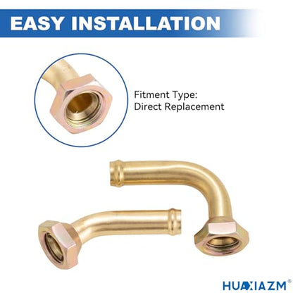 2pcs Transmission Line Fitting Brass 3/8in Tube for Accord 2.2L 1995-1997 | for Accord 1994, Prelude 1997-2001, CL 2.3L 1998-1999, CL 2.2L 1997, Radiator Transmission Line Fittings (M14x1.5 Thread)