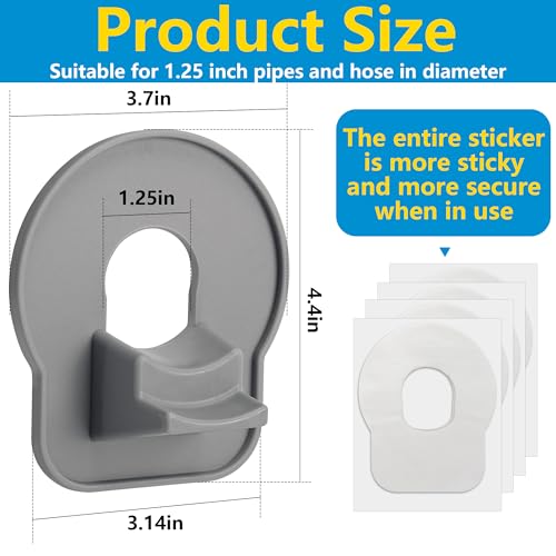Adnee 2 Pcs Swimming Pool Pipe Holders,ABS Pool Hose Holder with Tape,Pool Hose Support Bracket to Prevent Pipes Sagging Accessory