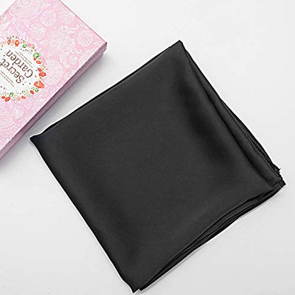 Glamorstar Satin Neck Scarf 6 Packs Square Handkerchief for Women - color: 6 Packs - Black