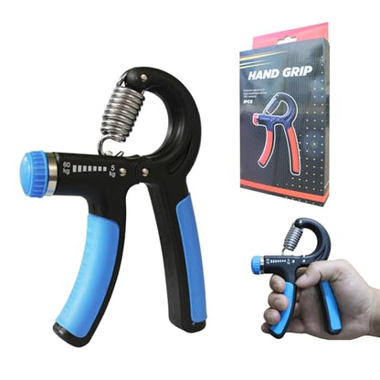 Grip Strength Trainer, Hand Gripper Strengthener with Adjustable Resistance 11-132 Lbs (5-60kg), Forearm Strengthener with Non-Slip Gripper for Muscle Building and Injury Recover (Blue)