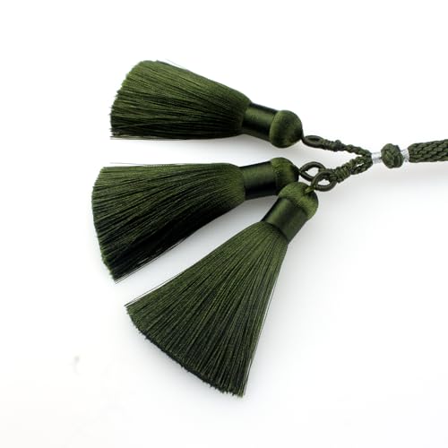 Muslims Islamic Dhikr 99 Tasbeeh Tasbih Prayer Beads, Flower Green Stone Beads with Tassel