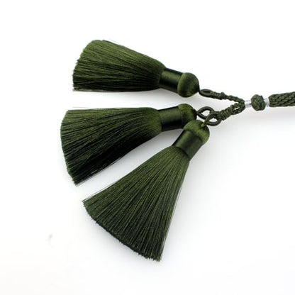 Muslims Islamic Dhikr 99 Tasbeeh Tasbih Prayer Beads, Flower Green Stone Beads with Tassel