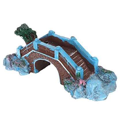 Fish Tank Arch Bridge Decor Resin Aquarium Ornament Simulation Brick Stone Design Miniature Landscape Hideout for Small Fish Shrimp 15cm