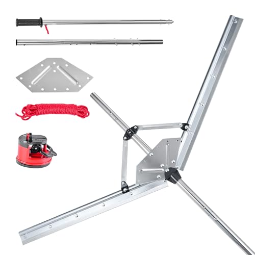 VEVOR Lake Weed Cutter, Pond Aquatic Plant Cutting Tool with 48 in Max. Cut Width, Sharp and Heavy-Duty Steel Blades, Pond Rake with 30 ft Throw Rope, for Cattail, Phragmites, Lilly Pads & Chara - size: 36-48in