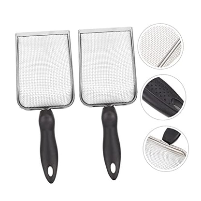 VANZACK 2pcs Stainless Steel Reptile Shovels for Convenient Litter Cleaning Substrate Tool for Tortoises Lizards Snakes and More Practical Accessory for Reptile Care