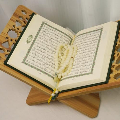 Wooden Book Stand Quran Bible Book Holder Muslim Bookshelf Magazine Display Holder for Ramadan Decorations