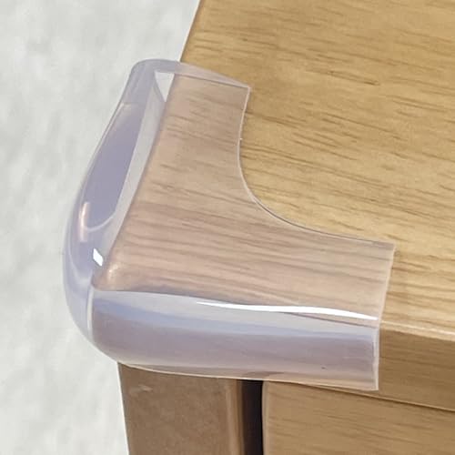Food-Graded Silicone Clear Corner Protectors, Baby Proofing Table Edge Guards, Pre-Taped Adhesive Soft for Kids Child Safety Proof, Cabinets Counter Furniture Bumpers (4, 3/5x3/5 in (Width)) - size: 3/5x3/5 in (Width)