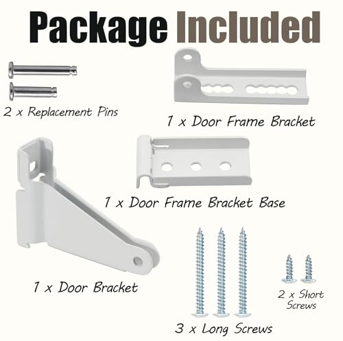 Biaungdo White Reinforced Storm Door Closer Bracket Kit | Heavy Duty Screen Door Closer Bracket, Reinforced Replacement Part, For Storm Doors Repair Kit
