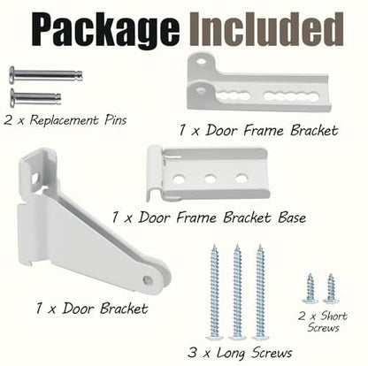 Biaungdo White Reinforced Storm Door Closer Bracket Kit | Heavy Duty Screen Door Closer Bracket, Reinforced Replacement Part, For Storm Doors Repair Kit